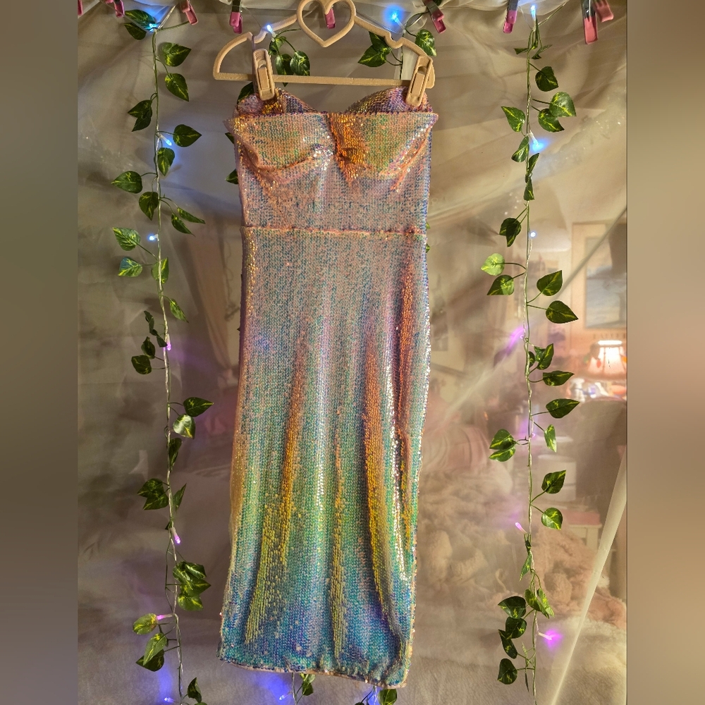 Kaylee Size Small Multicolor Sequin Strapless Dress